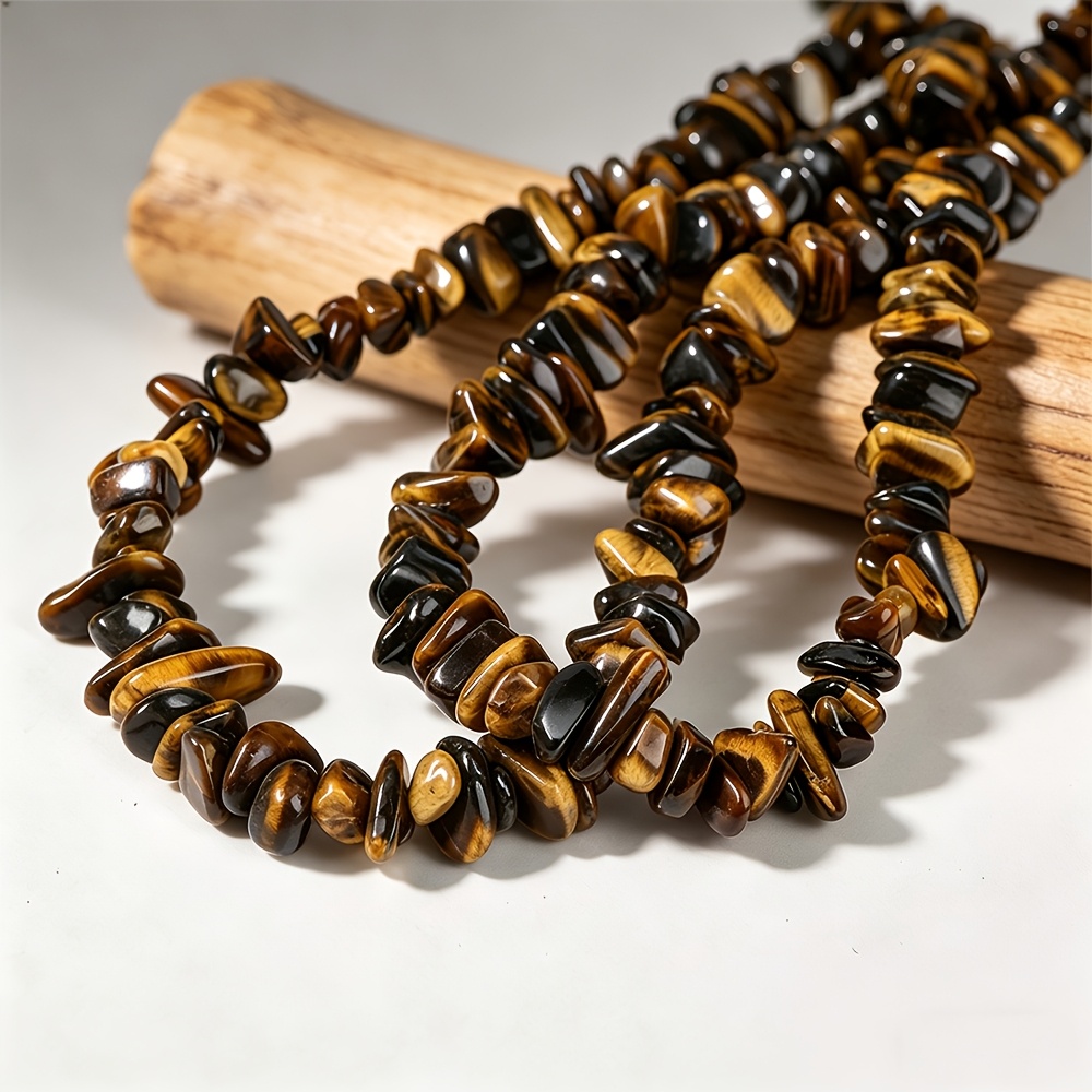 Vintage Brown-Toned Synthetic Tiger's Eye Beaded Strand, Handmade